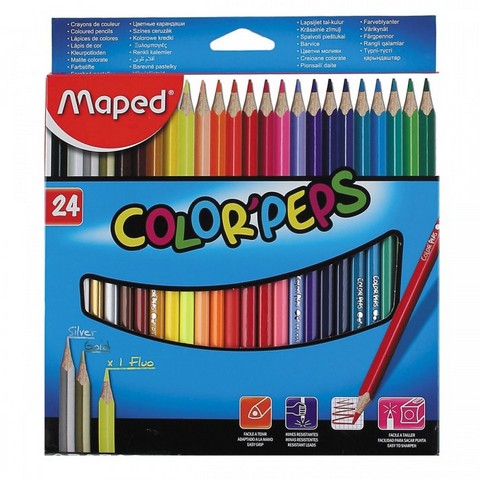 Карандаши цв. 24 цв. Maped Color Peps треуг. 183224 Карандаши цв. 24 цв. Maped Color Peps треуг. 183224