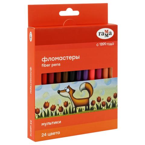 Фломастер 24 цв. Гамма Мультики смываемые 120822_24 Фломастер 24 цв. Гамма Мультики смываемые 120822_24