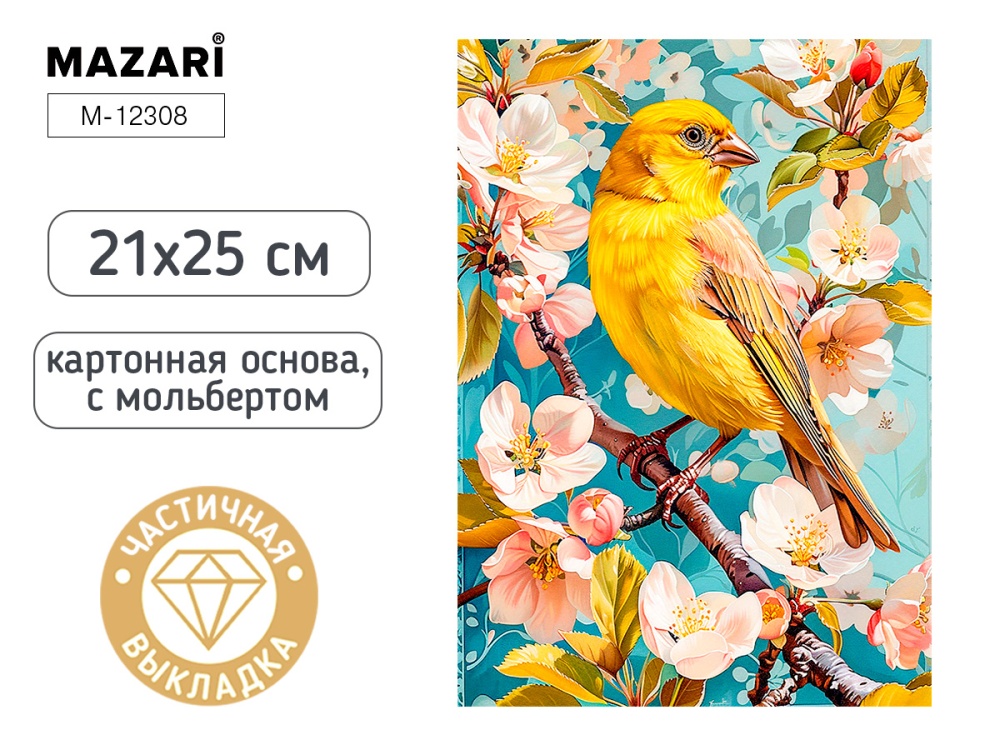 Мозаика алмазная 21х25 Птица М-12308