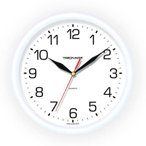 Часы настенные Troyka круглые D-24 см белые 21210213