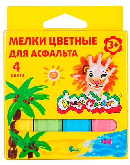 Мел цветной 4 цв. Каляка-Маляка д/асфальта МАКМ04