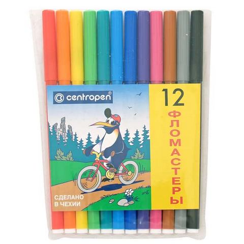 Фломастер 12 цв. Centropen Пингвины 7790/12-86 Фломастер 12 цв. Centropen Пингвины 7790/12-86