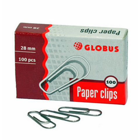 Скрепки 28 мм 100 шт Globus С28-100 РОССИЯ