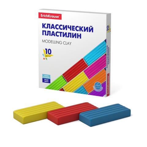 Пластилин 10 цв. ErichKrause Basic 160 гр 50640