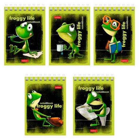 Блокнот А7 40 л.  (спираль) Хатбер Лягух Кир 40Б7В1гр_081184