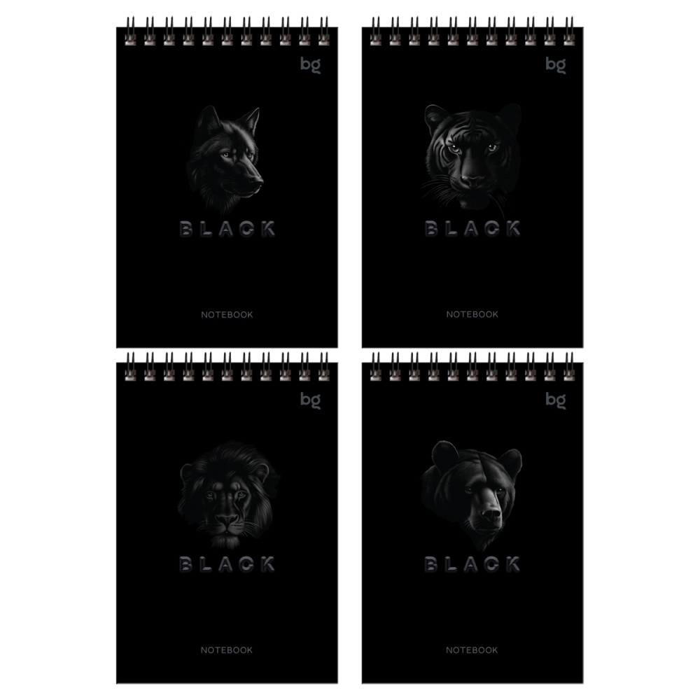 Блокнот А6 60 л. (спираль) БиДжи Just black Б6гр60 07052