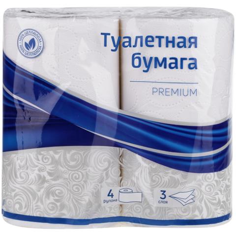 Туал. бумага OfficeClean 3сл. 14,5м. белая 4шт. Premium 279673