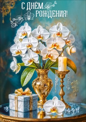 50002391 Открытка С днем рождения! А4 с текстом