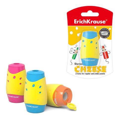 Точилка ErichKrause Cheese 2 отв. с конт. 50467 Точилка ErichKrause Cheese 2 отв. с конт. 50467
