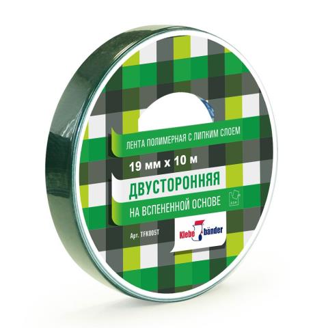 Скотч двусторонний 19 мм х10 м вспененн. Klebebender TFK005T