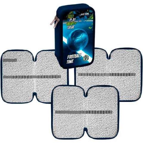Пенал 3 секц. deVente 7013402 Football Time прямоугольный на молнии