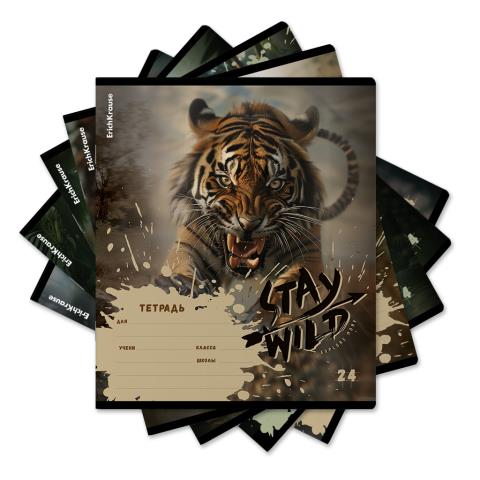 Тетрадь 24 л. (клетка) ErichKrause Stay Wild 63277