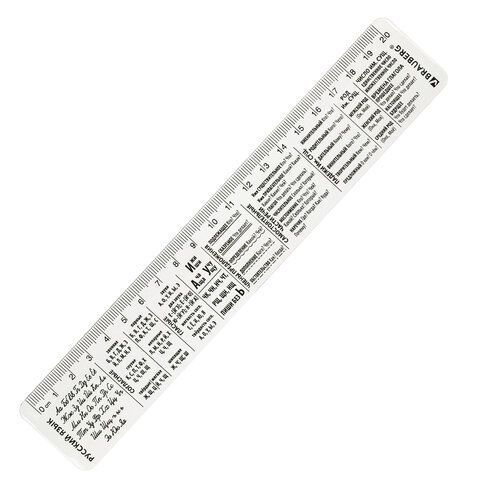 Линейка справочная 20 см (русский язык) Brauberg 210899