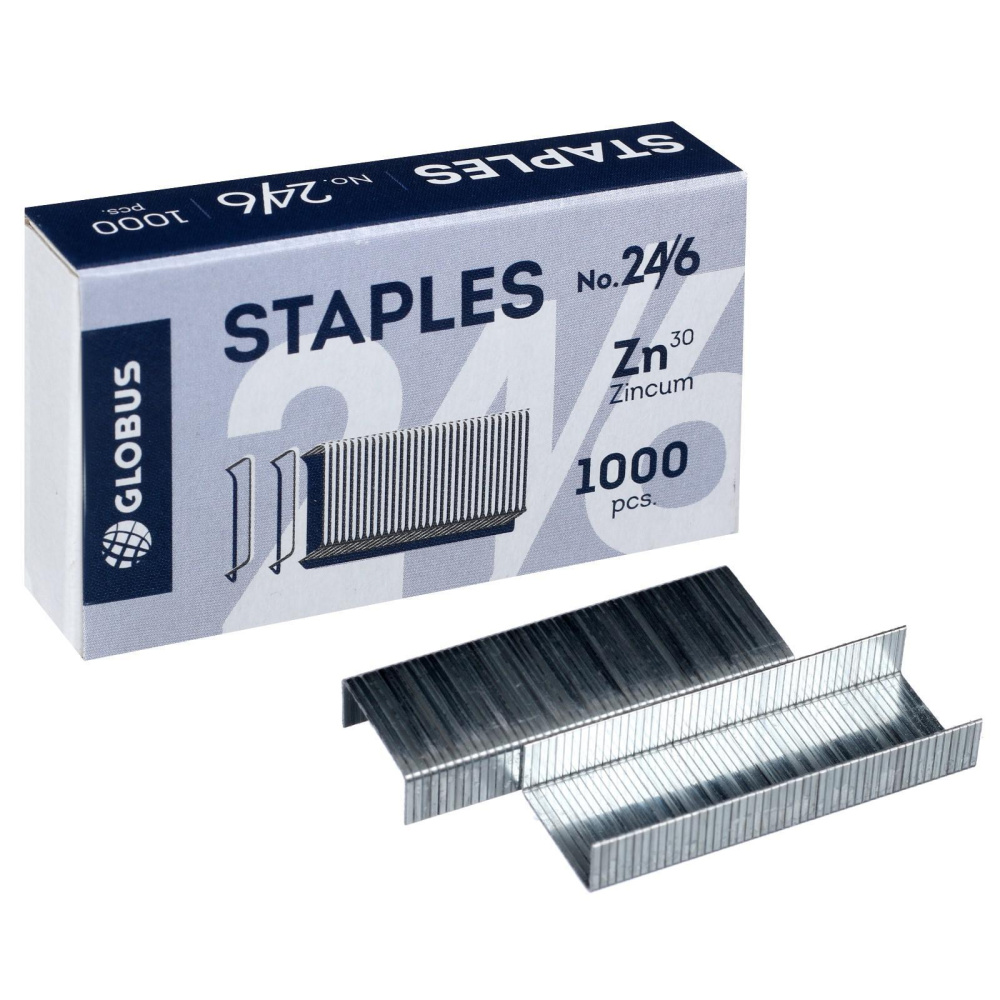 Скобы № 24/6 Globus С24-1000 оцинкованные РОССИЯ Скобы № 24/6 Globus С24-1000 оцинкованные РОССИЯ
