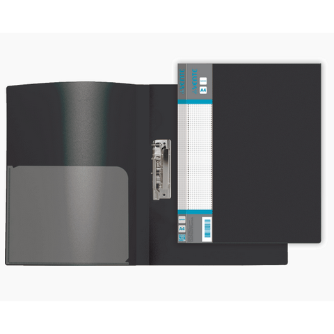 Папка с бок. зажимом и карманом deVente 3110708 черная