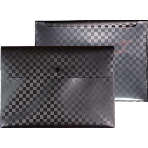 Папка - конверт А4 на кнопке deVENTA 3071348 TOTAL BLACK внешн.карм. 