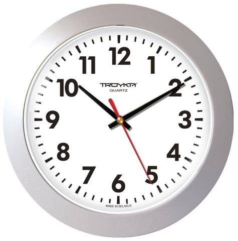Часы настенные Troyka круглые D-30 см серебро 51570511
