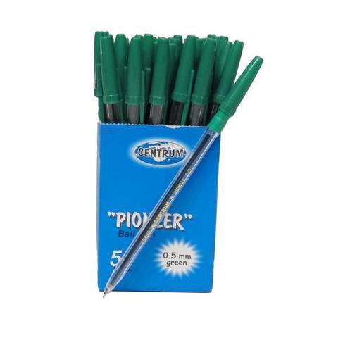 Ручка шариковая Centrum 0,5 PIONEER зеленая 80898