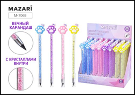 Карандаш подарочный Mazari Лапки Вечный M-7068