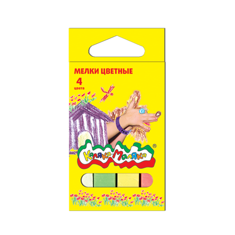Мел цветной 4 цв. квадратный Каляка Маляка МЦКМ04