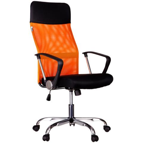 Кресло руководителя Helmi HL-Е16 Content черная/оранжевая хром 311359