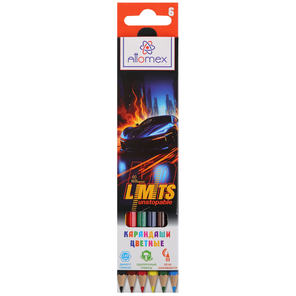 Карандаши цв. 6 цв. Attomex No Limits М 5021617