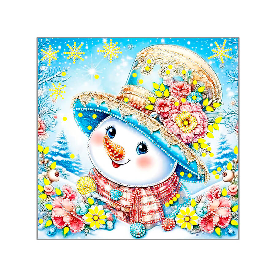 Мозаика алмазная 30х30 Снеговик М-12220