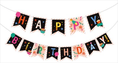 70000689 Гирлянда Happy birthday! 2-2,49м