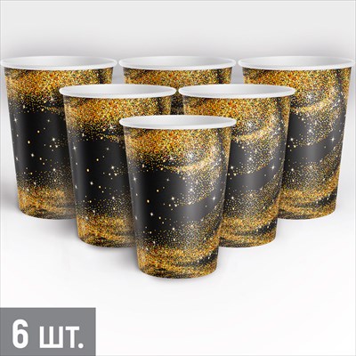 Набор стаканов Черное с золотом 30000858