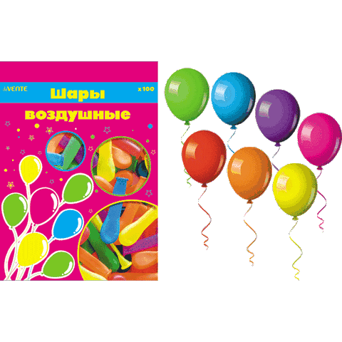 Шарики возд. 100 шт. deVENTE 9061702 неон ассорти 10"
