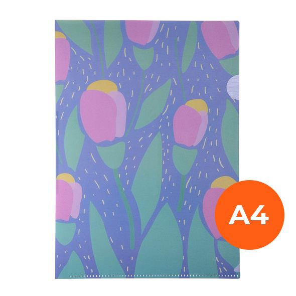 Папка-уголок А4 Флорал Тюльпаны AG4_36201