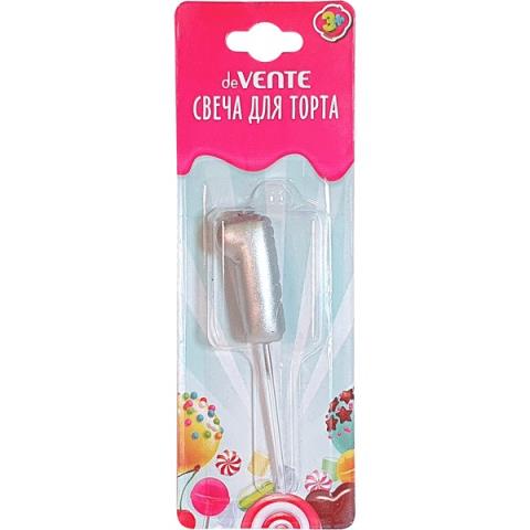 Свеча-цифра "1" deVENTE 9060014 Воздушный шарик серебро