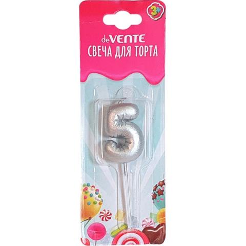 Свеча-цифра "5" deVENTE 9060018 Воздушный шарик серебро Свеча-цифра "5" deVENTE 9060018 Воздушный шарик серебро