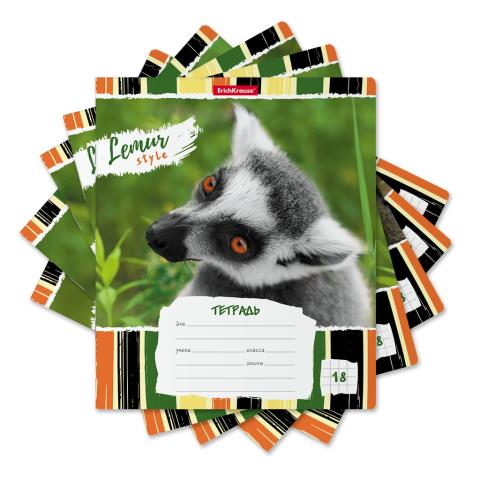 Тетрадь 18 л. (клетка) ErichKrause Lemur Style 49189  /10