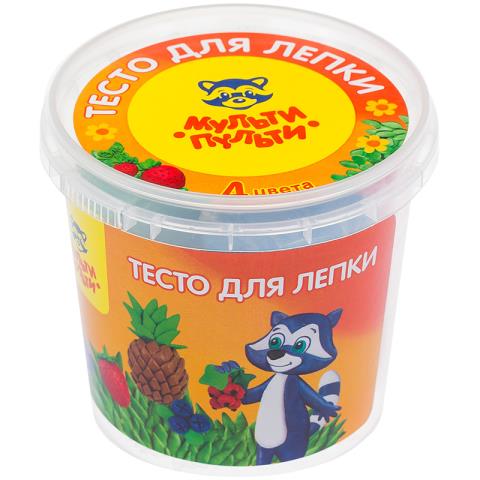 Тесто для лепки 4 цв. Мульти-Пульти Енот на каникулах 12206