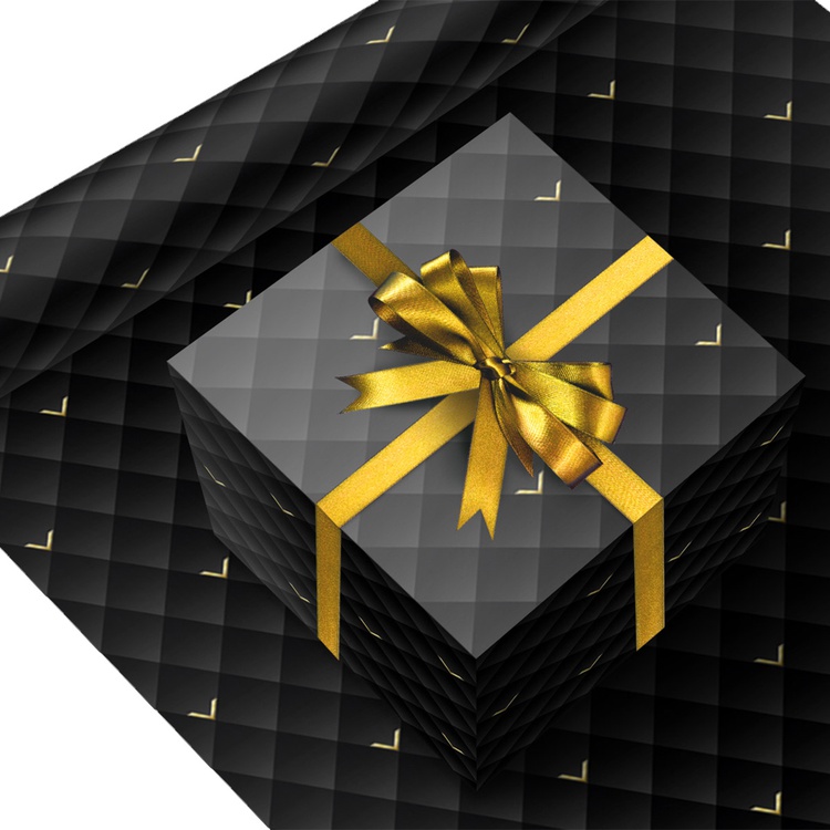 Упаковочная бумага 70х100 лист Черная 1509-2633