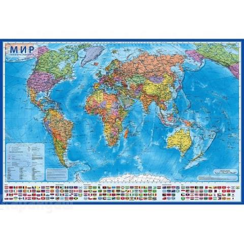 Карта мира Политическая 1:35 млн. лам. КН040 101х70 интерактивная