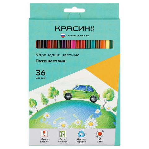 Карандаши цв. 36 цв. Красин Путешествия КР-360800 Карандаши цв. 36 цв. Красин Путешествия КР-360800