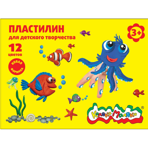 Пластилин 12 цв. Каляка-маляка ПКМ12 180 гр Пластилин 12 цв. Каляка-маляка ПКМ12 180 гр