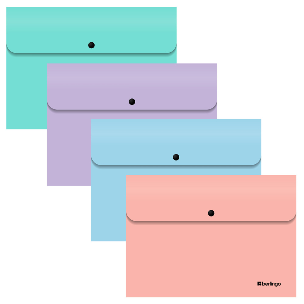 Папка - конверт А4 Berlingo Instinct EFb_04512 330мкм ассорти 352637