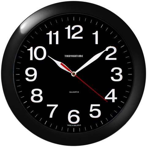 Часы настенные Troyka круглые D-29 см черные 11100196