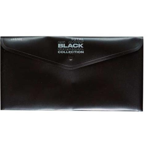 Папка - конверт 260х140 на кнопке deVENTE 3071340 TOTAL BLACK travel-size
