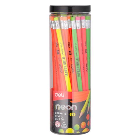 Карандаш ч/гр. Deli EU51806-1 Neon 2В трехгран. ластик Карандаш ч/гр. Deli EU51806-1 Neon 2В трехгран. ластик