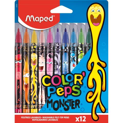 Фломастер 12 цв. Maped Monster декорированные 845400 Фломастер 12 цв. Maped Monster декорированные 845400