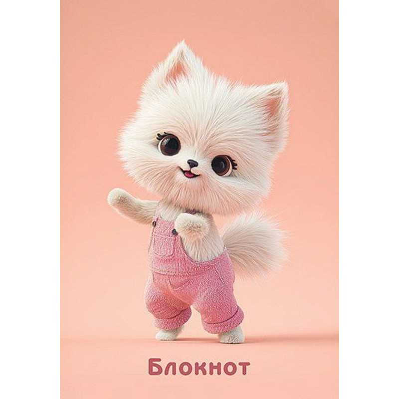 Блокнот А7 48 л. (спираль) С0059-25 Белый котенок