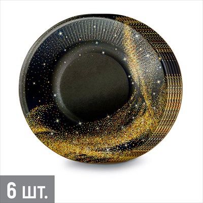 Набор тарелок Черное с золотом 30000866