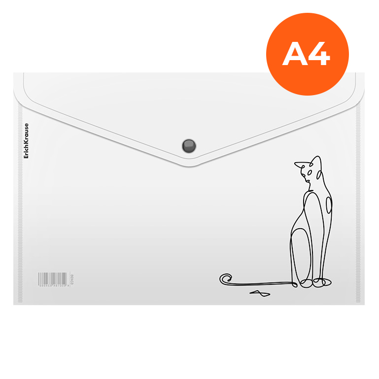 Папка - конверт А4 EK на кнопке Clear Animal 63498