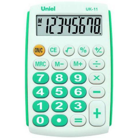Калькулятор карман. UNIEL UK-11B 8 разр. бирюзовый