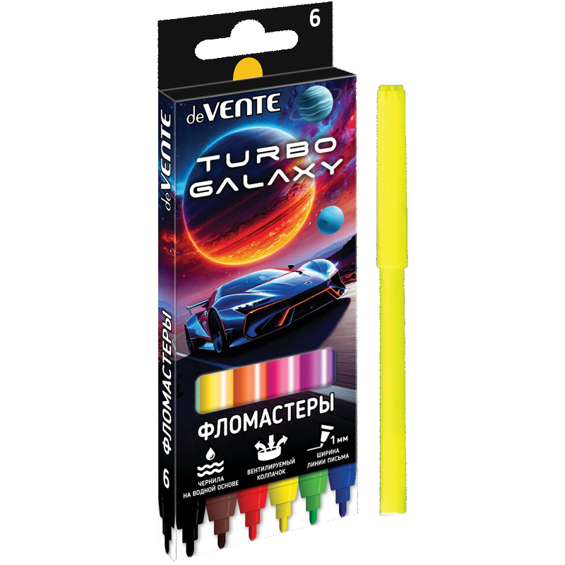 Фломастер 6 цв. deVENTE 5080627 Turbo Galaxy