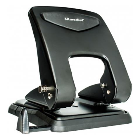 Дырокол 55 л. Silwerhof 1581880 металл черный/синий